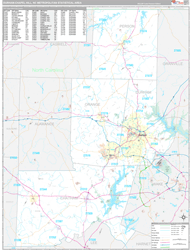 Durham-Chapel Hill Metro Area Wall Map Premium Style 2024